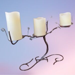 Wrought iron organic shape candelabra